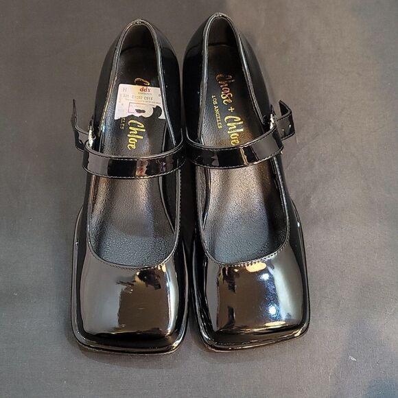 BRAND NEW CHLOE+CHASE SQUARE TOE MARY JANE LOW BLOCK HEEL SHOE G1 - Picture 3 of 15